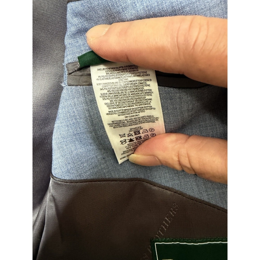 B by Brooks Brothers Suit 48L 38X30 Blue Wool Blend Blazer Pants Classic - Picture 6 of 13